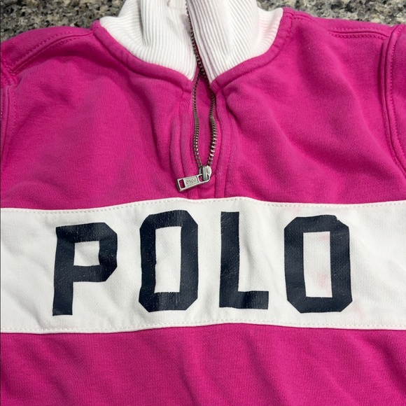 Polo by Ralph Lauren Kids Pink and White Long Sleeve Dress - Picture 3 of 6